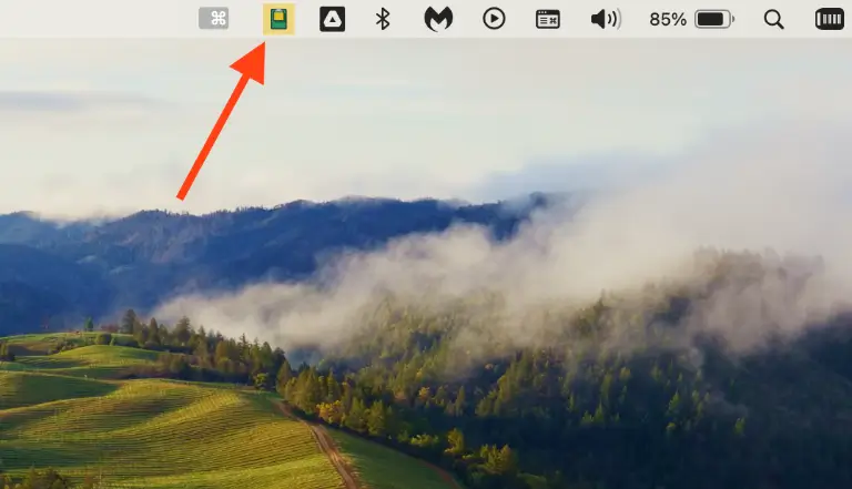 ClipPilot icon in menu bar